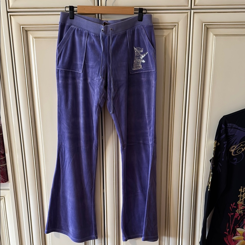 Juicy Velour Track Pants with Silver Detail